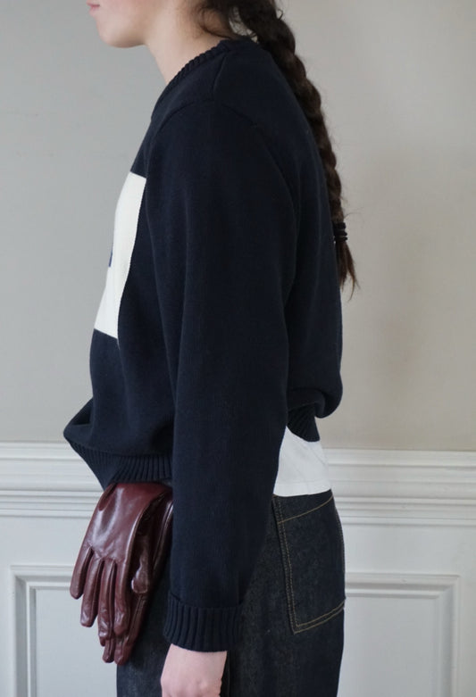 Flag Sweater - Navy (Pre Order)