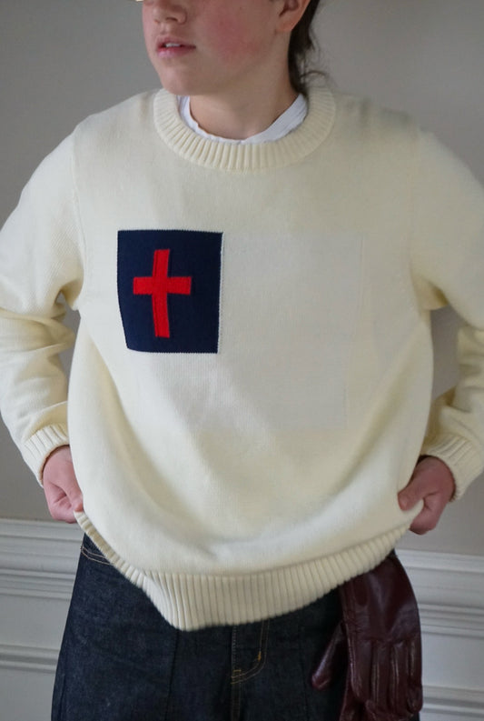 Flag sweater - Cream (pre order)